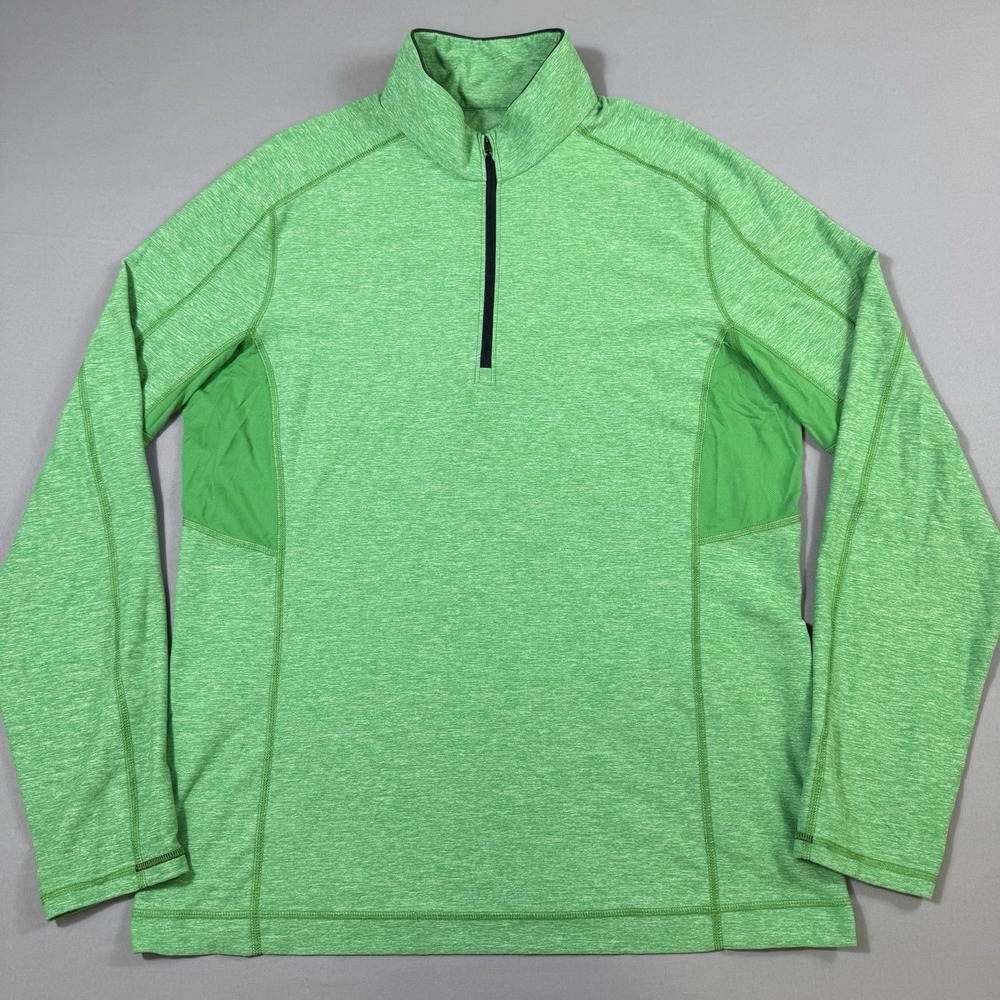Lululemon Core II Pullover Mens XL Green 1/4 Zip Mock Neck Long Sleeve Vented